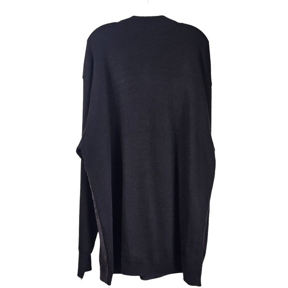 Lorenzino Mens Suede Leather & Wool Crewneck Sweater Sz XXL Mixed Media Eclectic - Picture 3 of 10
